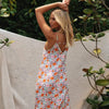 Hippie Mid-Length Dress with Floral Print