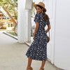 Hippie Midi Dress in Navy Blue