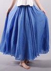 Long Boho Flared Skirt Unicolored