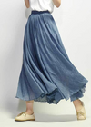 Long Boho Flared Skirt Unicolored