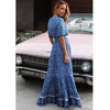 Long Hippie Chic Dress in Blue