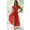 Maxi Boho Red Slit Dress