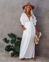 Maxi Dress in Boho style in White