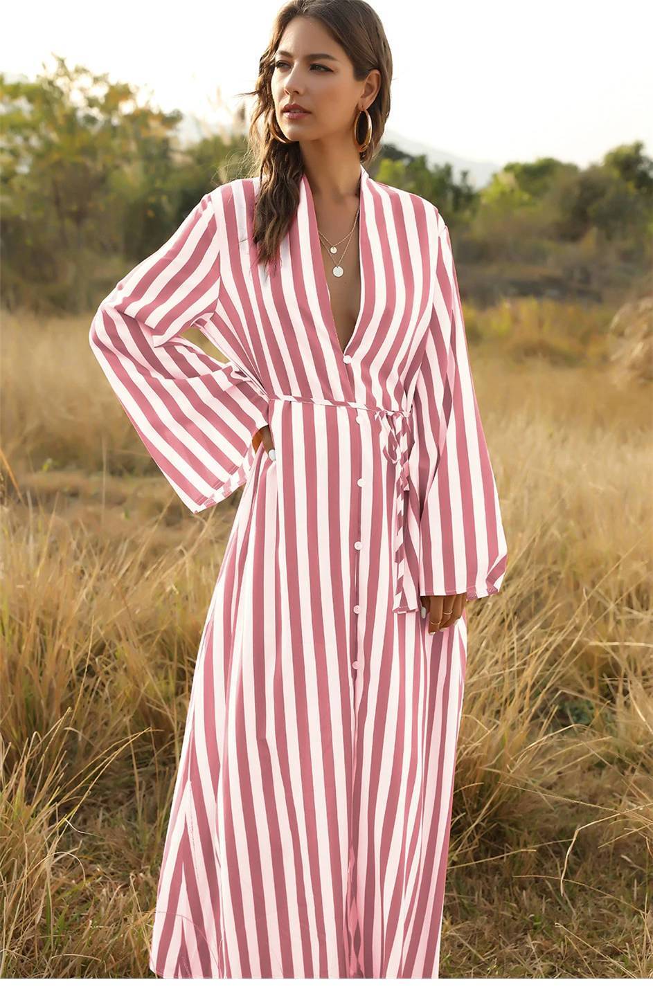 Maxi Dress with Stripes