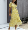 Mid-Length Boho Dress in Yellow