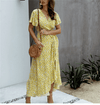 Mid-Length Boho Dress in Yellow