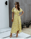 Mid-Length Boho Dress in Yellow