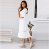 Midi Dress with embroideries in White