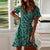 Mini Dress with Flower print in Green