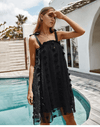 Mini Embroidered Dress in Black