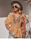 Orange Boho Blouse