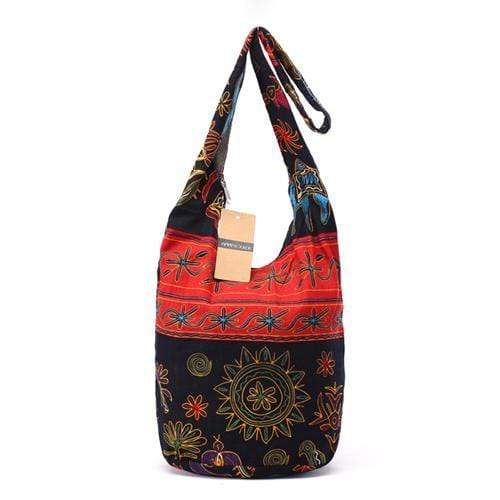 Boho shoulder Bag, Red Boho Bag, store Embroidered shoulder bag, Hippie shoulder bag, Boho bag for women, Floral bag, Boho bag Vegan, Boho Bag