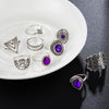 Purple Vintage Silver Rings