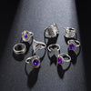 Purple Vintage Silver Rings