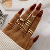 Gold Boho Rings Set