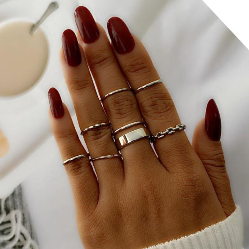 Gold Boho Rings Set