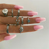 Silver Boho Rings Set