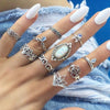 Silver Boho Rings Set