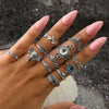 Silver Boho Rings Set