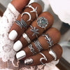 Silver Boho Rings Set