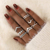 Silver Boho Rings Set