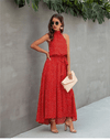 Red Boho Midi Dress