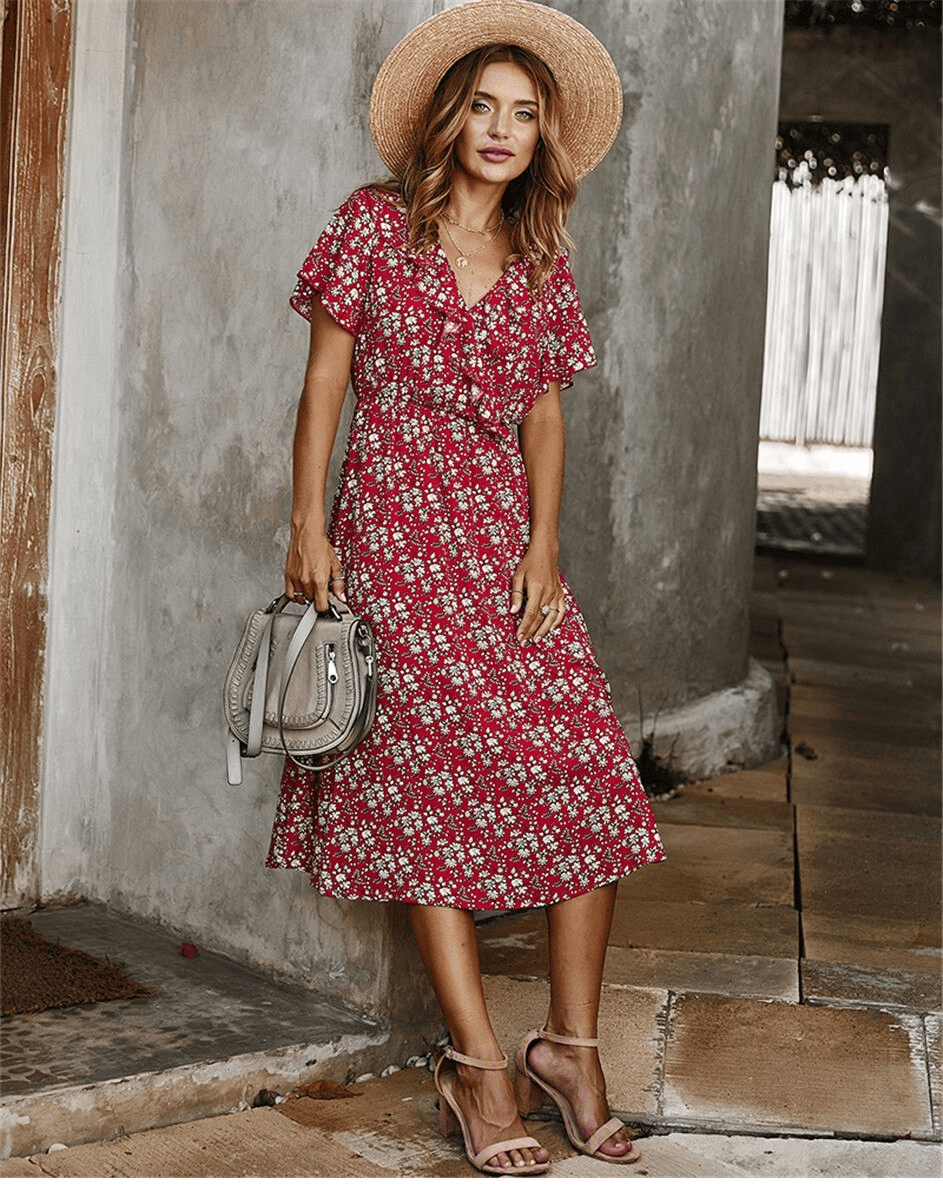 Robe Longue Boho En Coton