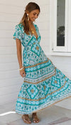 Robe Longue Boho Turquoise