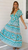 Robe Longue Boho Turquoise