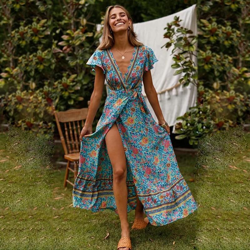 Robe Longue Échancrée Boho