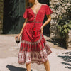 Robe Longue Style Boho Chic Rouge