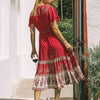 Robe Longue Style Boho Chic Rouge