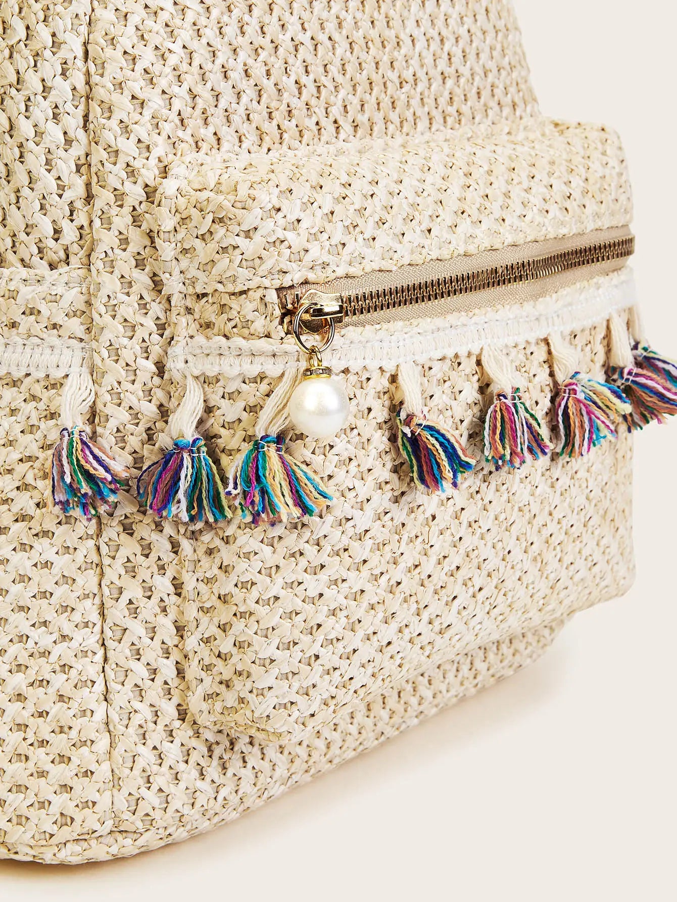 Pompom Boho Backpack