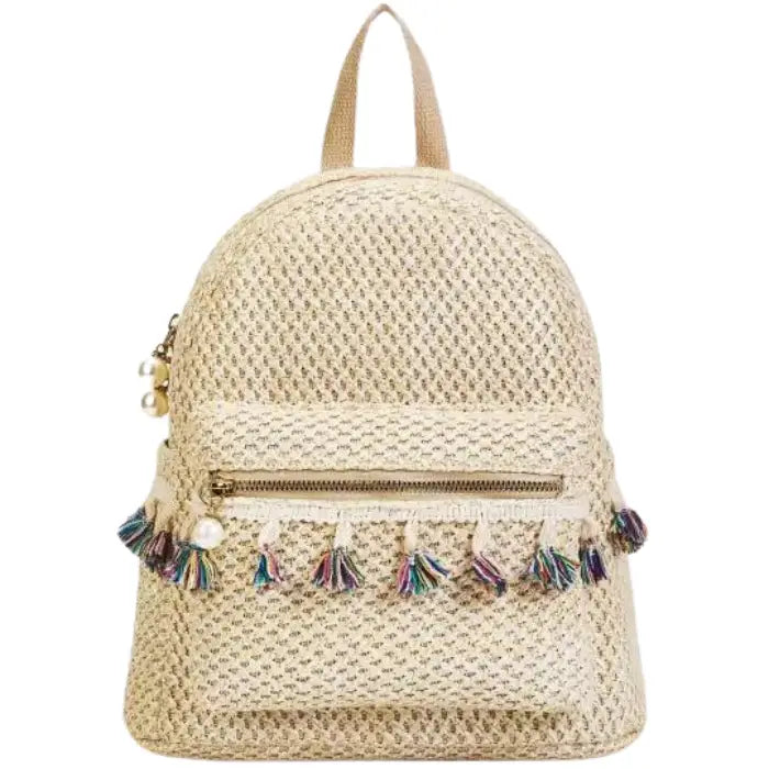 Pompom Boho Backpack