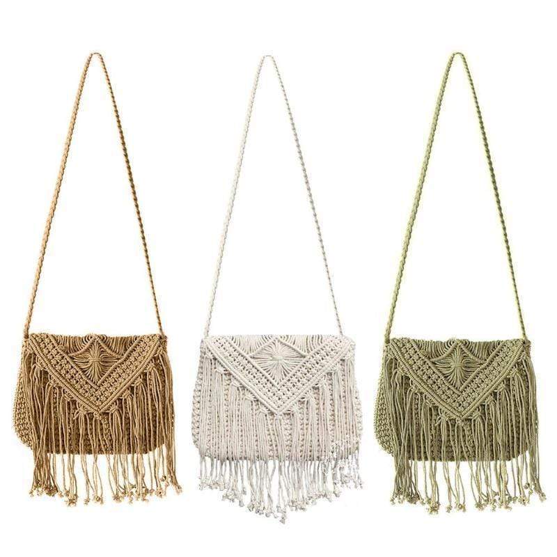 Boho Fringe Bag In Rope