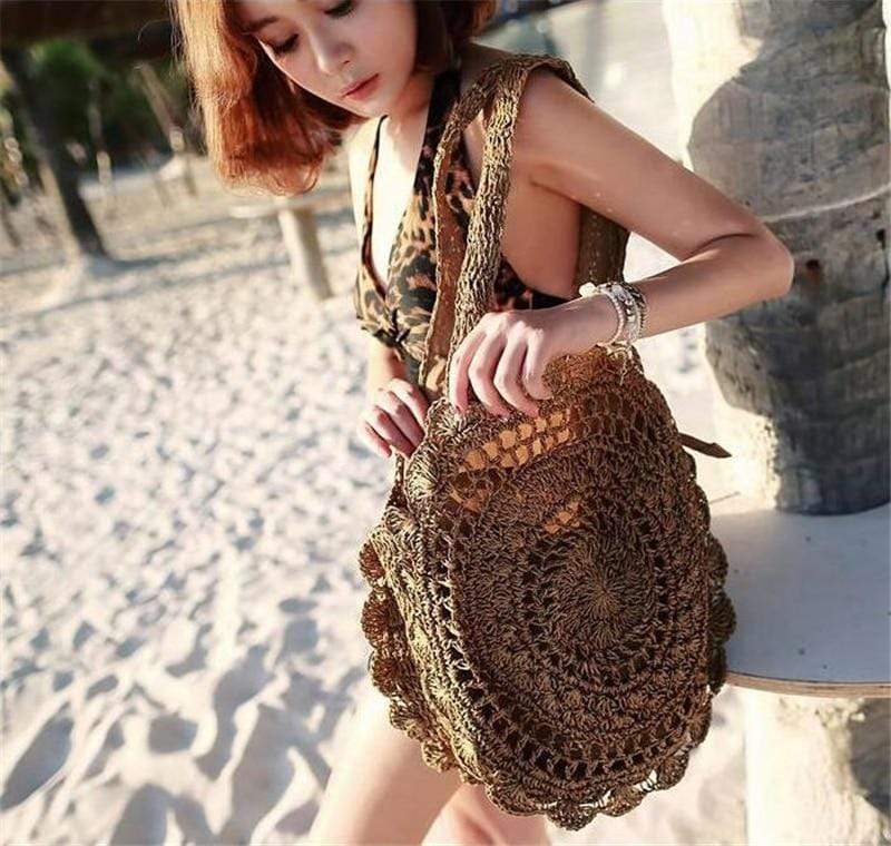 Boho Beach Bag Brown 30cm