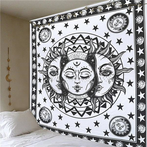 Black and White Boho Tapestry