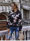 Boho Bomber Jacket with Floral Print