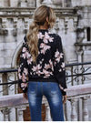 Boho Bomber Jacket with Floral Print