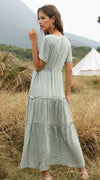 Vintage Green Boho Dress