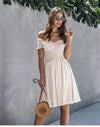 White Bohemian Dress with Stripes