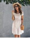 White Bohemian Dress with Stripes