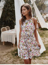 White Bohemian Style Floral Dress