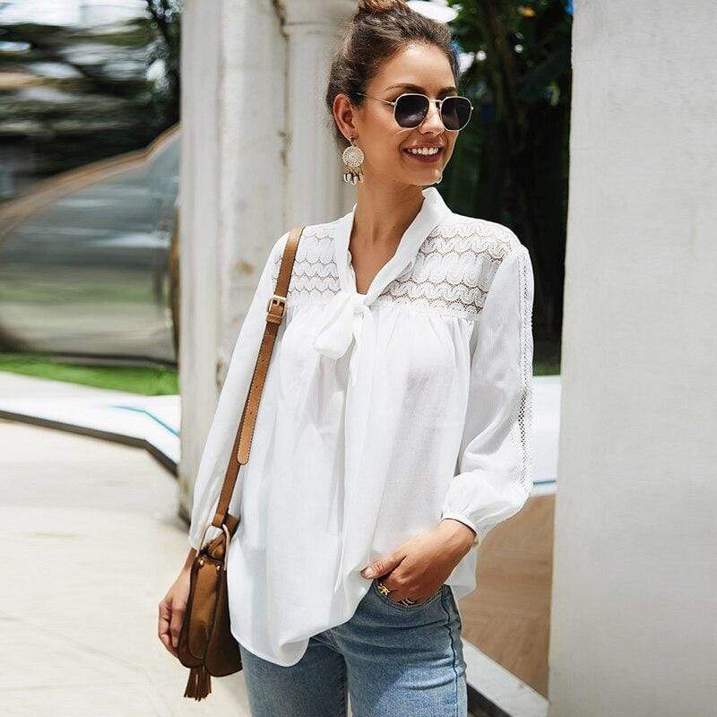 White Boho Blouse For Women