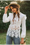 White Boho Blouse Long Sleeve