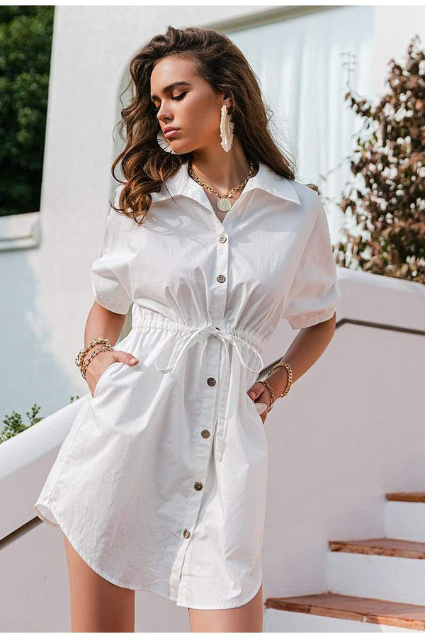 Boho Mood White Casual Mini Dress L