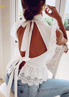 White Lace Boho Tunic With Peplum Fit