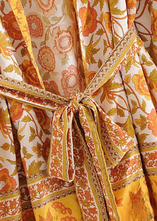 Chic Boho Belted Kimono floral
