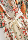 Long Boho Kimono White decorated with flowers