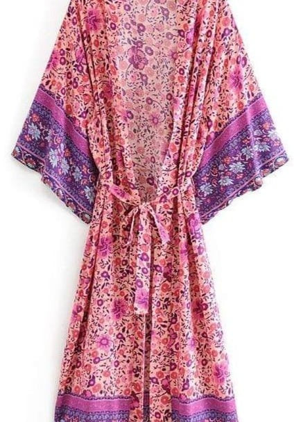 Pretty Boho Kimono Pink floral